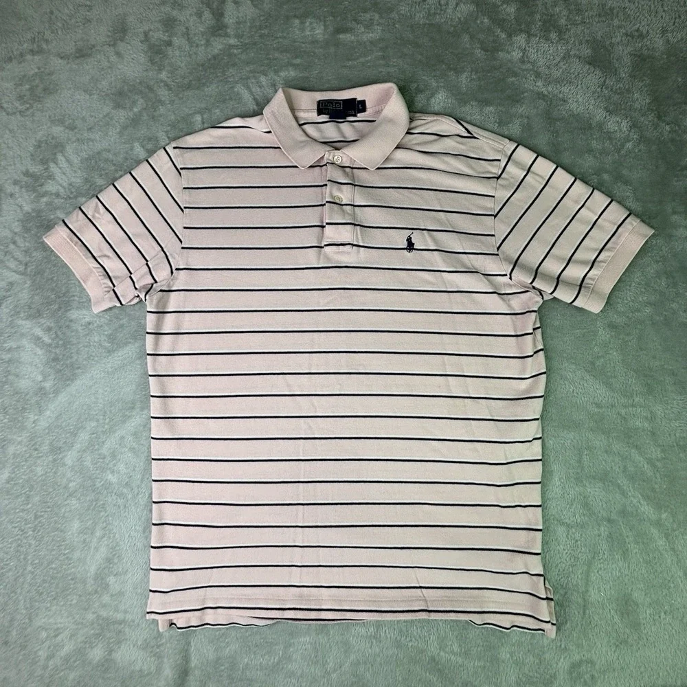 LOT OF 2 Polo Ralph Lauren Polo Shirt Mens Large Blue Short Sleeve Pony Preppy